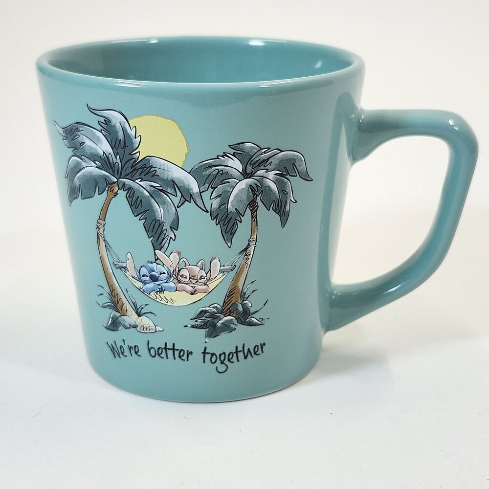 Lilo & Stitch Mug We're Better Together Disney Ceramic Coffee Tea Silver Buffalo